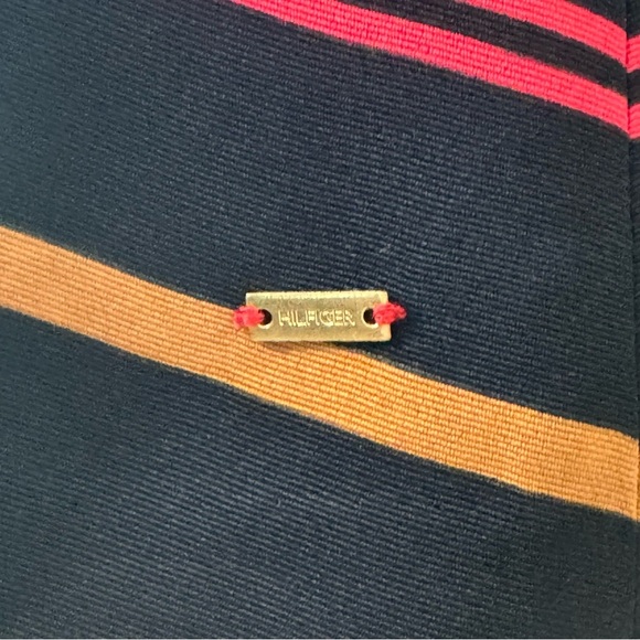 TOMMY HILFIGER Striped Zip Front A Line Dress Sleeveless Preppy Size 4 - Picture 13 of 16